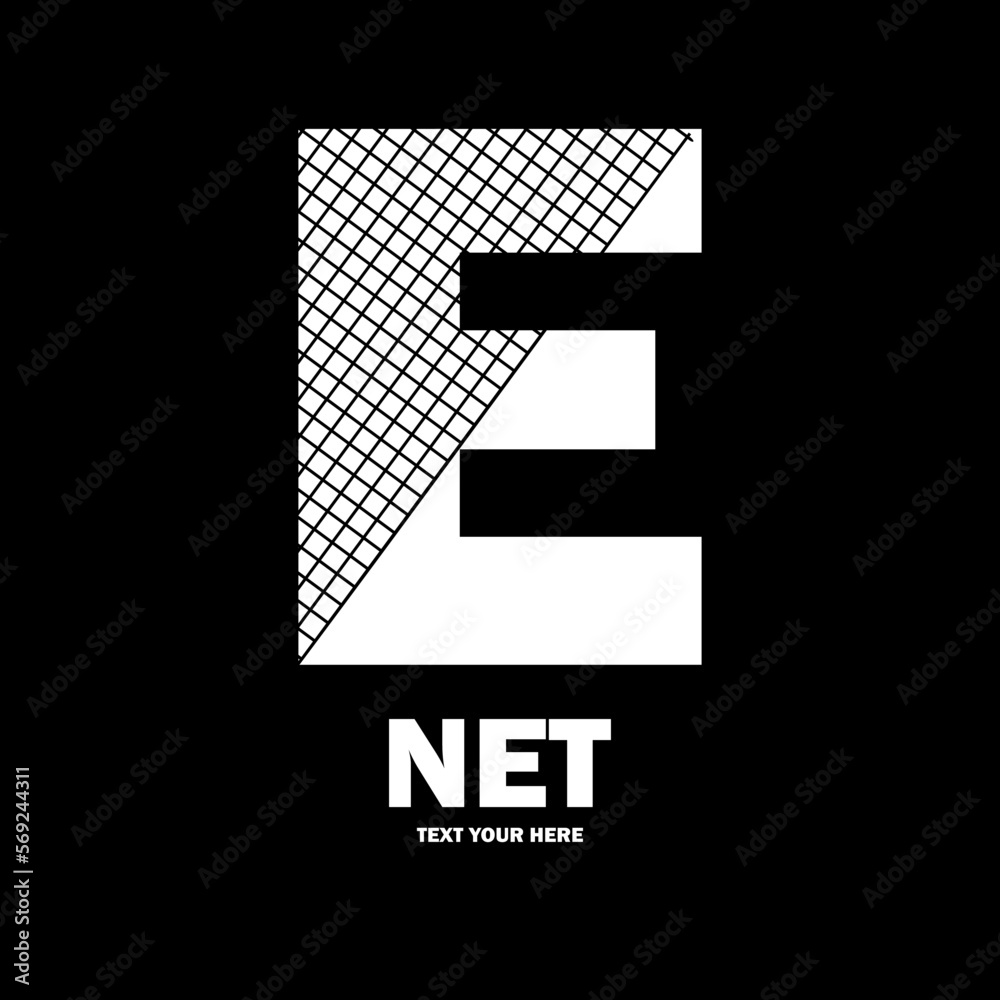 Abstract letter E line net vector logo design. Suitable for business, poster, card, net symbol and initial Abstract letter E line net vector logo design. Suitable for business, poster, card, net symbol and initial