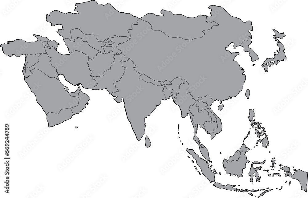 Fototapeta premium doodle freehand drawing of asia countries map.