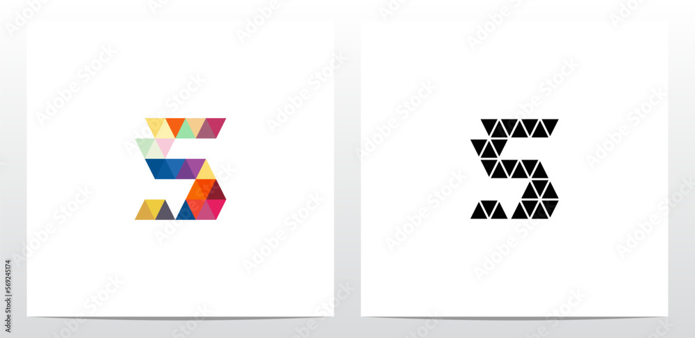 Colorful Triangles Letter Logo Design S Colorful Triangles Letter Logo Design S