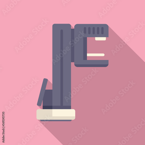 Oncology mammography machine icon flat vector. Breast cancer. Health patient
