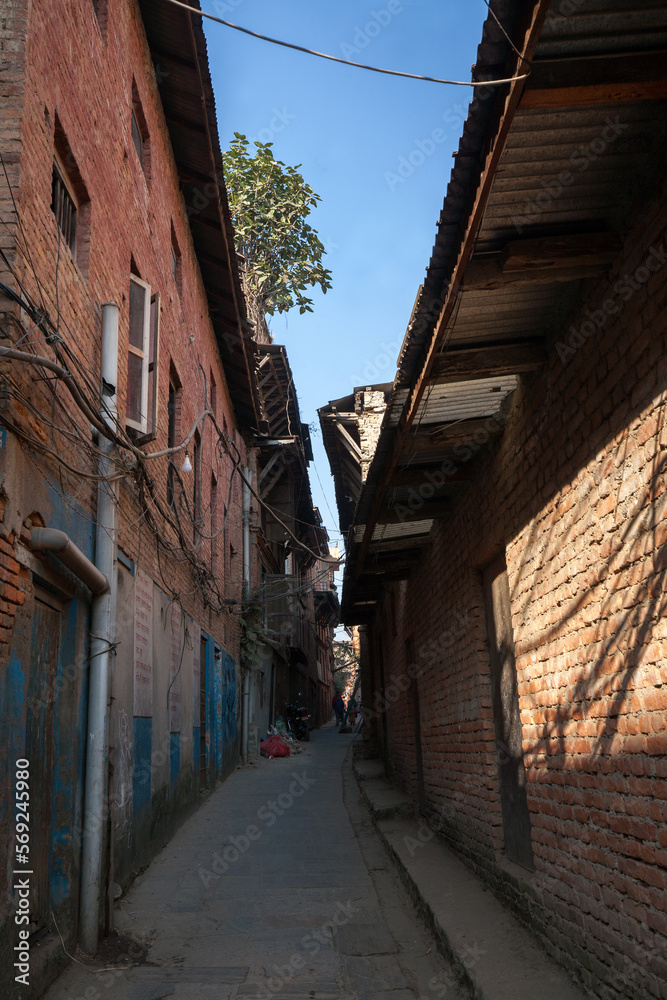 Alley way in Bhaktapur old Town, Nepal