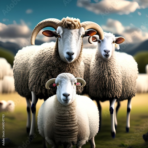 sheep a nice background poster - generative ai