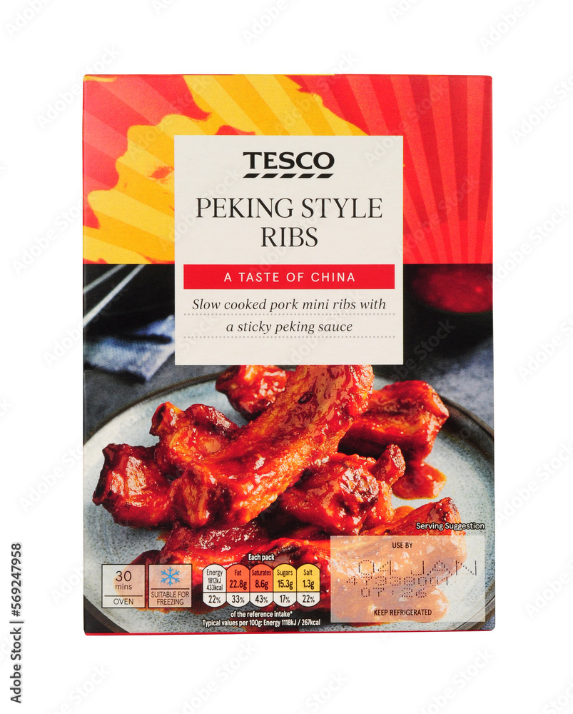 Tesco Peking style mini pork ribs slow cooked with a sticky Peking
