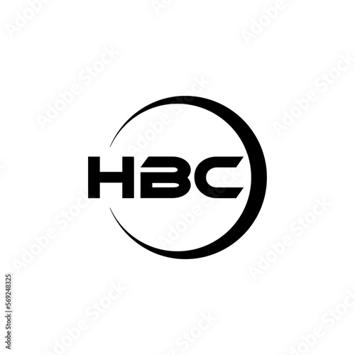HBC letter logo design with white background in illustrator, cube logo, vector logo, modern alphabet font overlap style. calligraphy designs for logo, Poster, Invitation, etc.