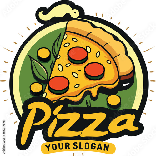pizza logo for a pizzeria in vector
