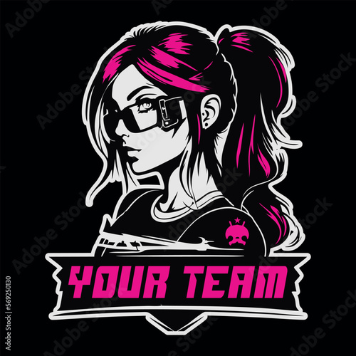 a girl's esports games logo