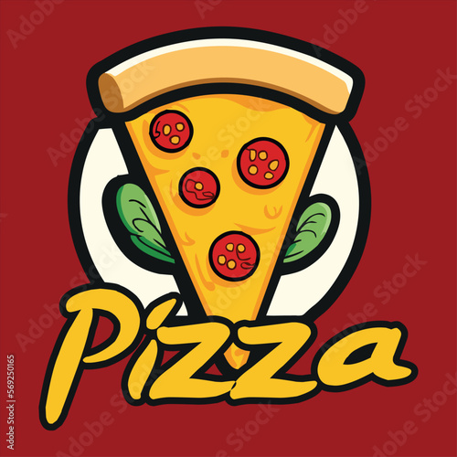 pizza logo for a pizzeria in vector