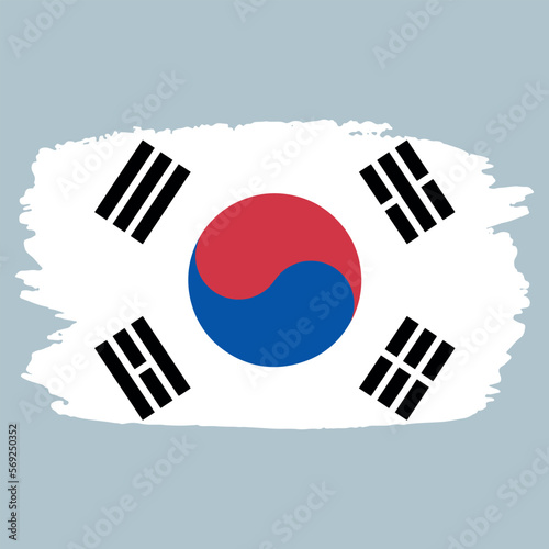Brush Stroke South Korea flag Vector Illustration