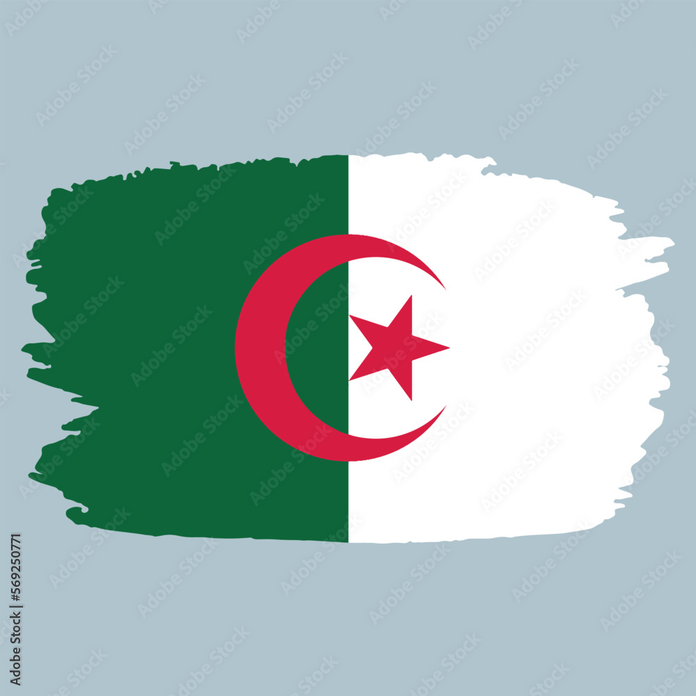 Brush Stroke Algeria flag Vector Illustration Brush Stroke Algeria flag Vector Illustration