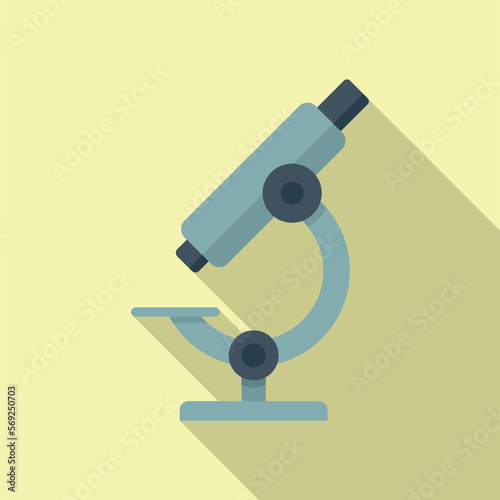 Medical microscope icon flat vector. Bacteria disease. Monster pill