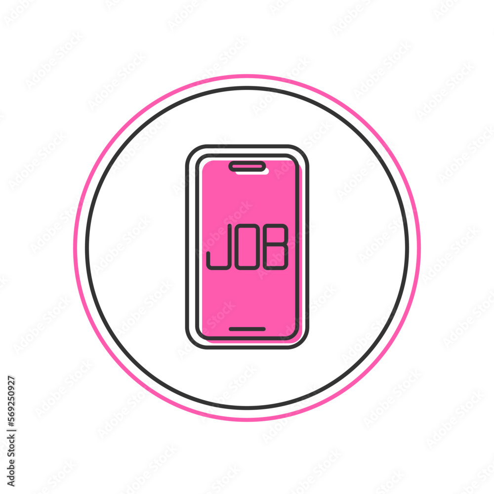 Filled outline Search job icon isolated on white background. Recruitment or selection concept. Human resource and recruitment for business. Vector