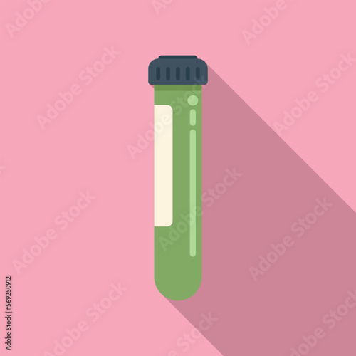 Bacteria test tube icon flat vector. Disease drug. Resistant medical