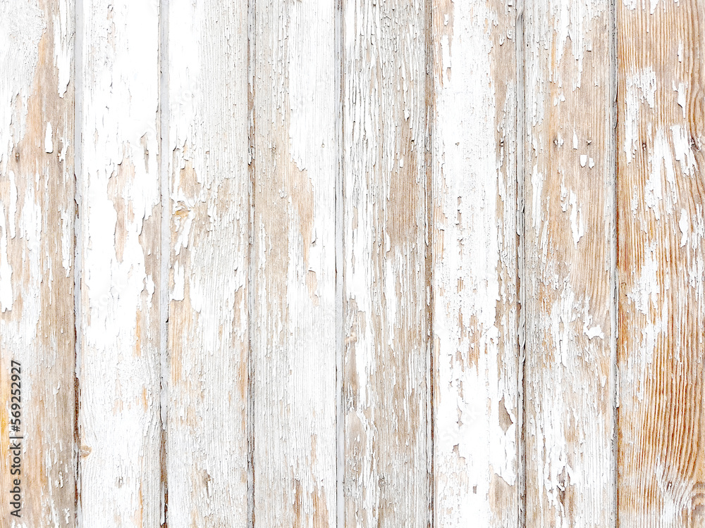Naklejka premium White planks wood. Boards texture background
