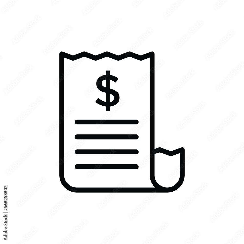 bill icon vector design template in white background bill icon vector design template in white background