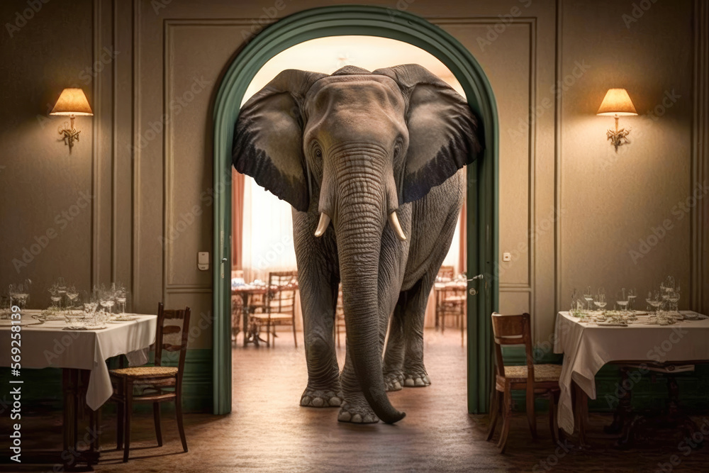 Elephant in a dining room, generative ai