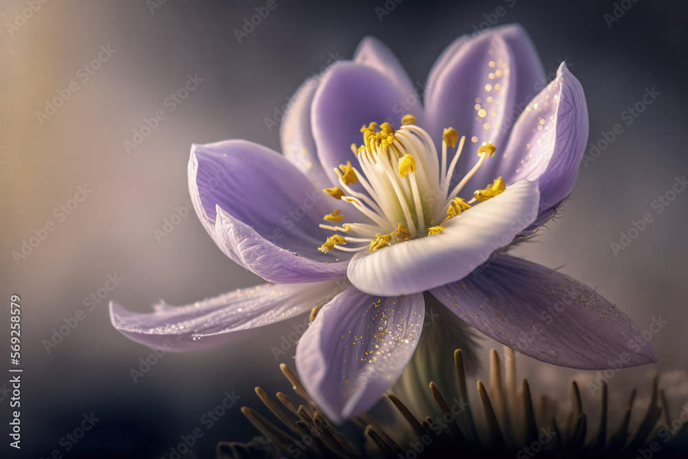 Fototapeta premium Ethereal Spring Flower - Pasque flower Pulsatilla