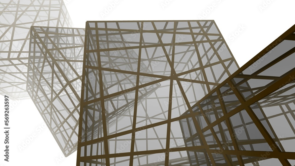 Abstract modern architecture 3d rendering