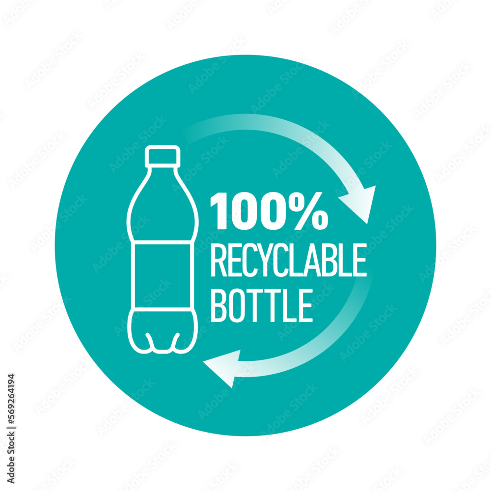 Recycle plastic bottle vector icon logo badge Recycle plastic bottle vector icon logo badge