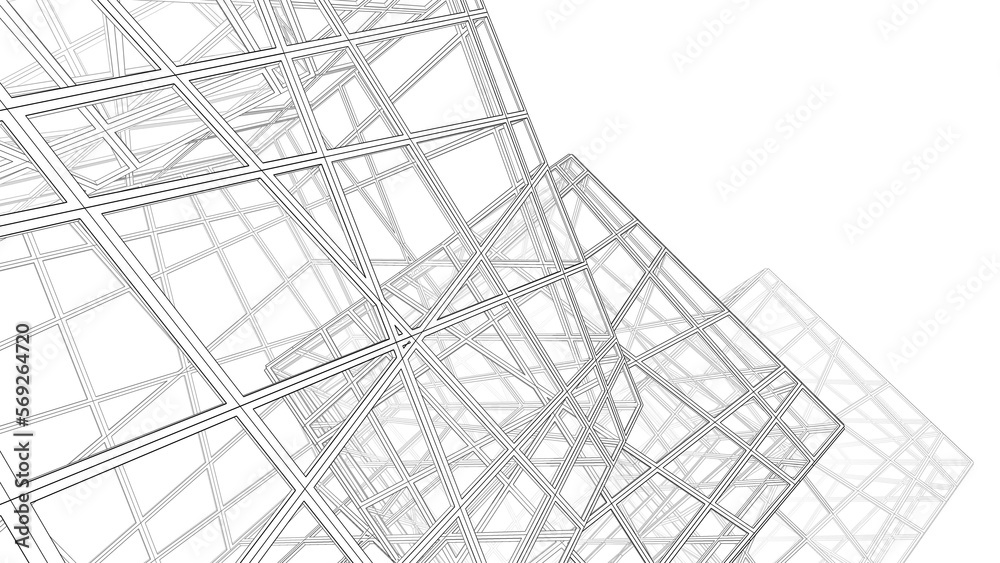 Abstract geometric structure on white background Abstract geometric structure on white background