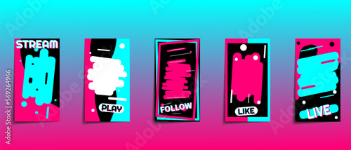 Trendy editable template for social networks stories. Design backgrounds for social media. Use for, website, mobile app, poster, flyer, smartphone template, web design. Vector illustration