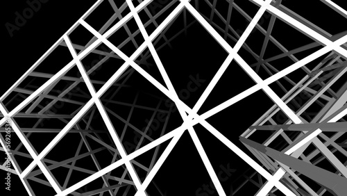 Abstract geometric structure on black background