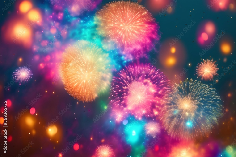 fireworks in the night sky- Generative Ai fireworks in the night sky- Generative Ai