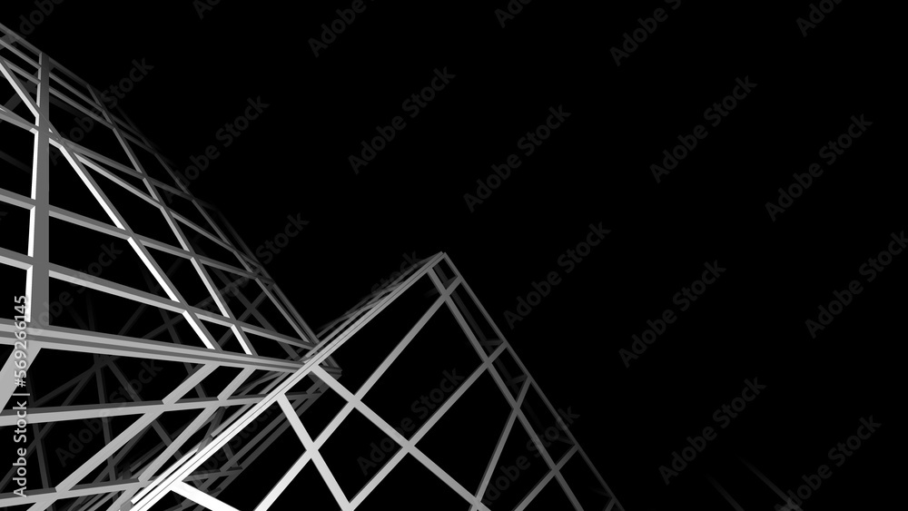 Abstract geometric structure on black background Abstract geometric structure on black background