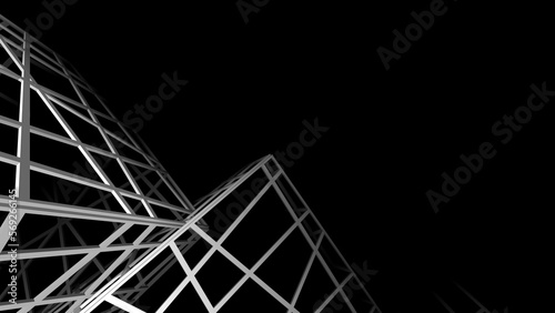 Abstract geometric structure on black background