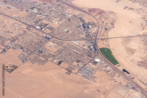 Barstow, California, USA:  Aerial view of Barstow California and Route 66.   photo