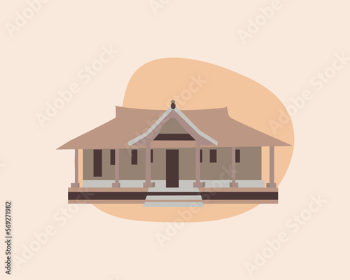Vector isolated illustration of house of India.