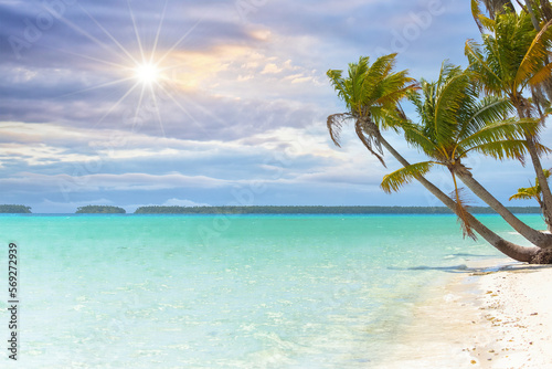 Bora Bora  paradise island beach in French Polynesia