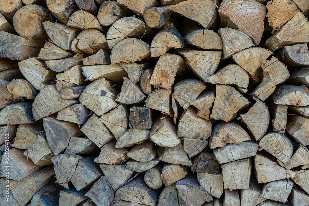 Stacks of Firewood. Preparation of firewood for the winter. Stacks of Firewood. Preparation of firewood for the winter.