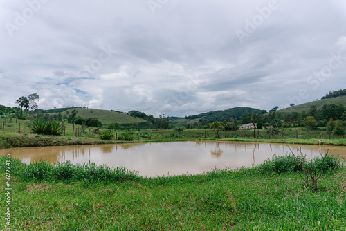 lake in the farm countryside