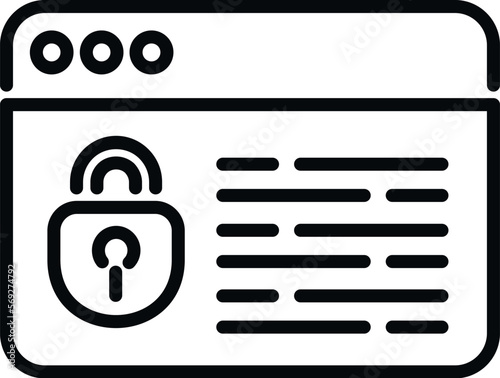 Web SSL certificate icon outline vector. Safe data. Safety network
