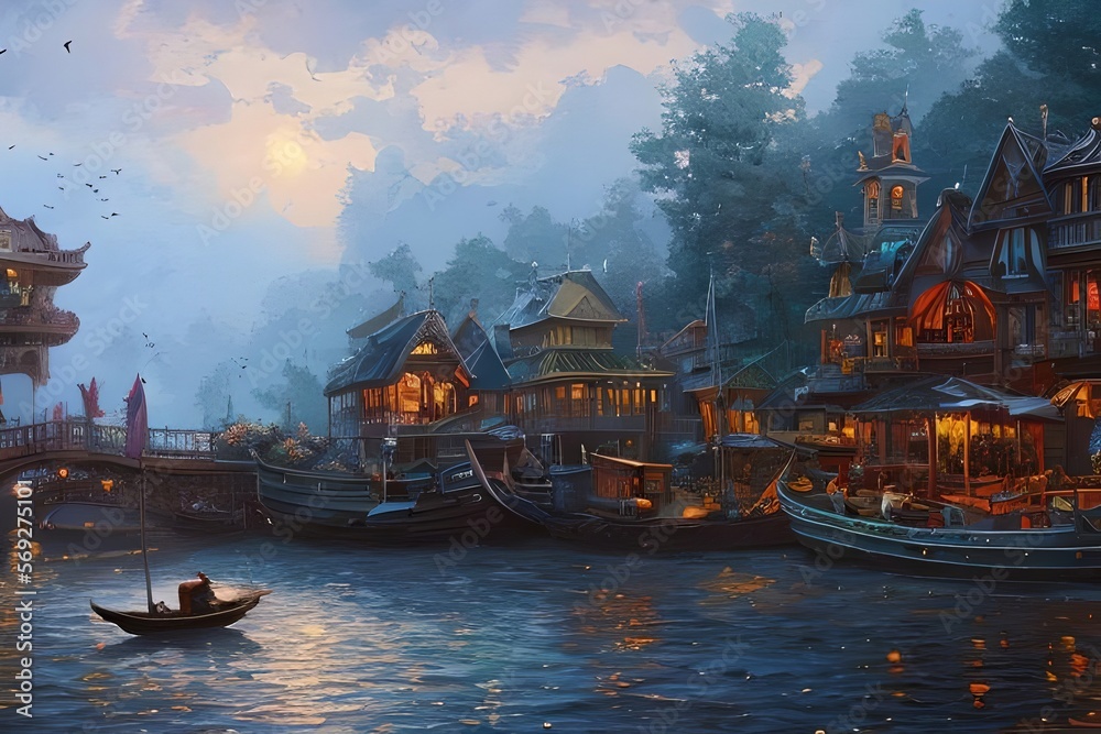 Obraz premium An expensive painting Illustration of a romantic theme