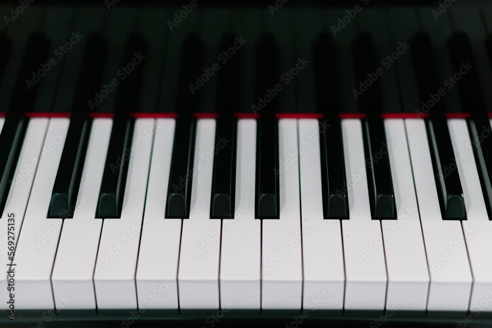 piano keys closeup