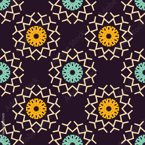 Seamless pattern with ethnic geometric ornament.