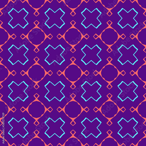 Seamless pattern with bright geometric ornament.