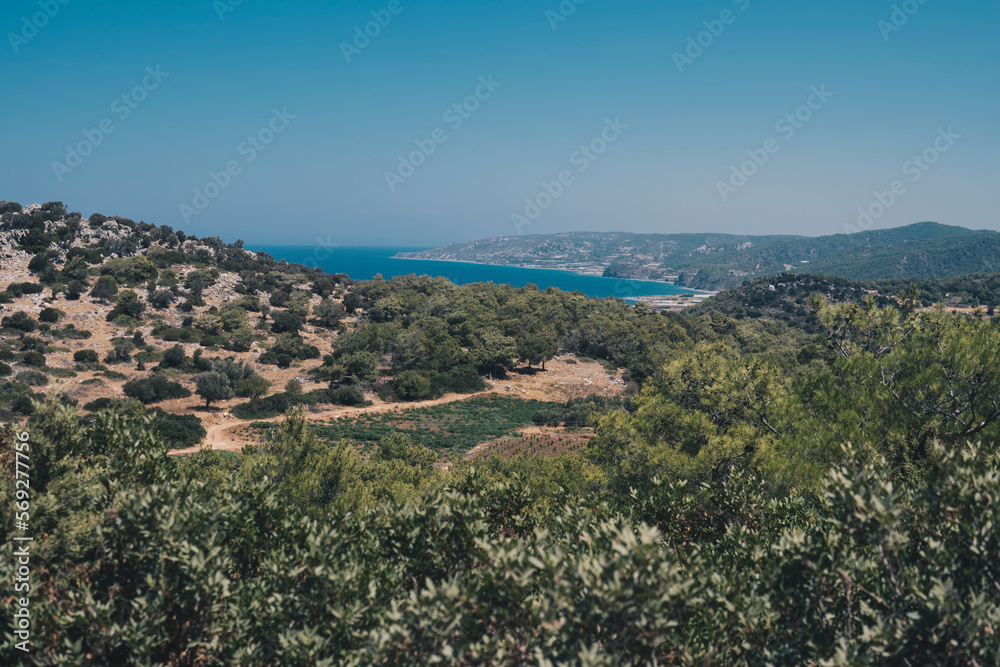 Mediterranean landscape of island of Rhodes