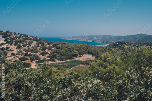 Mediterranean landscape of island of Rhodes