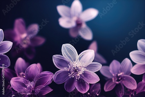 glass, translucent flowers on a dark background © Яна Деменишина