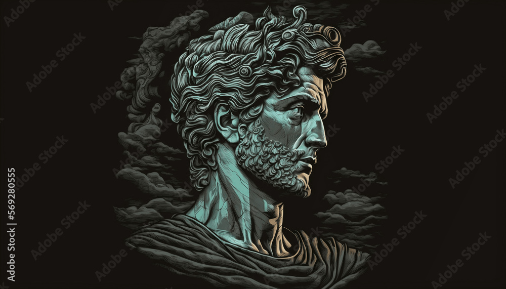 Illustration of a Stoic person  - obrazy, fototapety, plakaty 