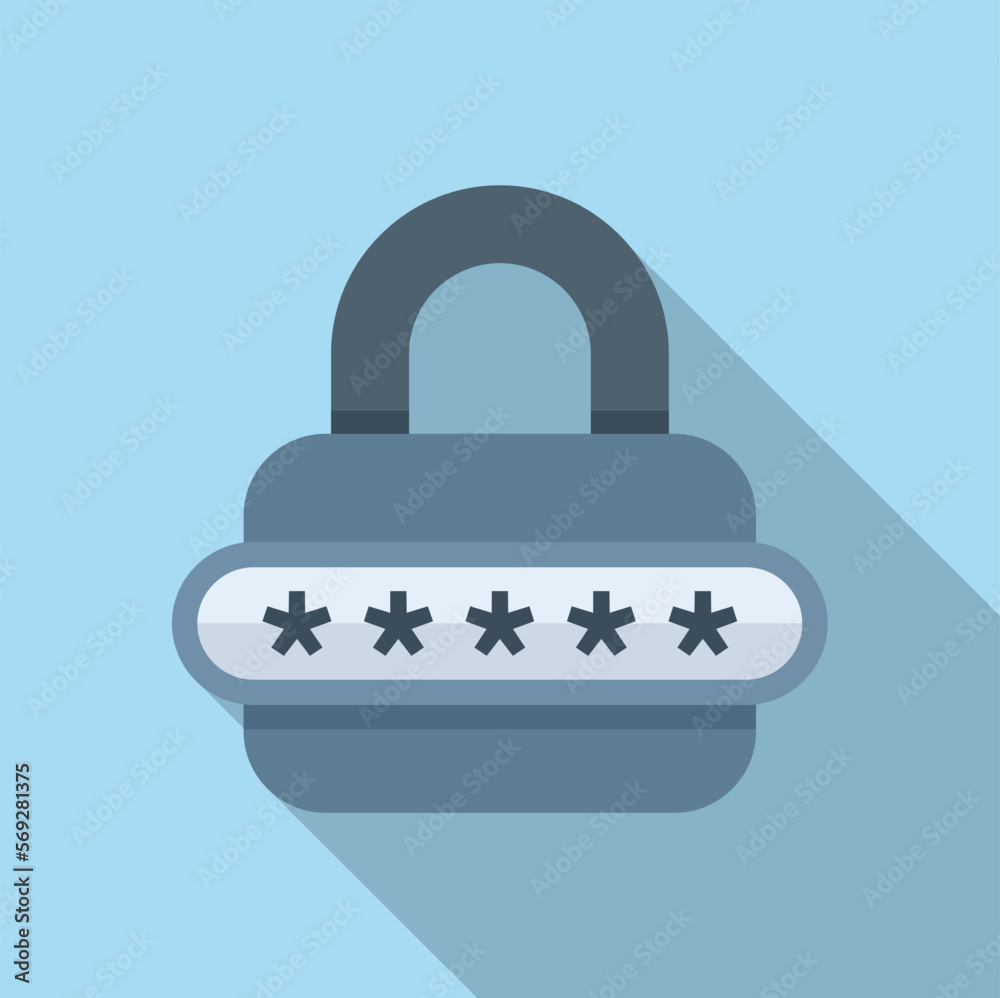 Padlock login icon flat vector. Personal account. Screen app Padlock login icon flat vector. Personal account. Screen app