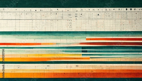 Work charts with greenish excel desing illustration