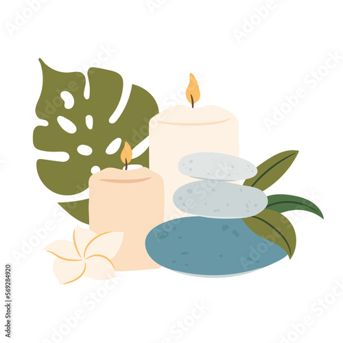 Aroma therapy vector illustration. Relaxation concept.