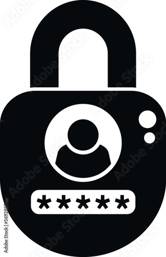 Account password protection icon simple vector. Personal laptop. Screen reset
