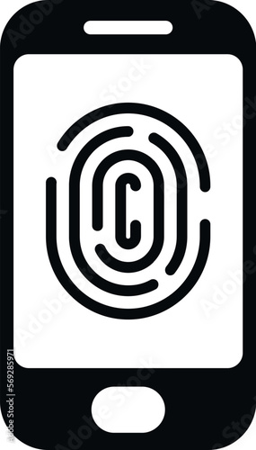Fingerprint password protection icon simple vector. Personal login. Forgot service