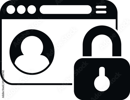 Web password protection icon simple vector. Personal mobile. App change