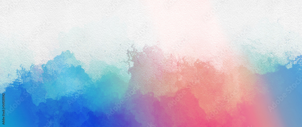 colorful rainbow watercolor gradient background for your design, banner, background, template on white grunge canvas paper. abstract artistic art hand paint background. watercolor in multilayered.