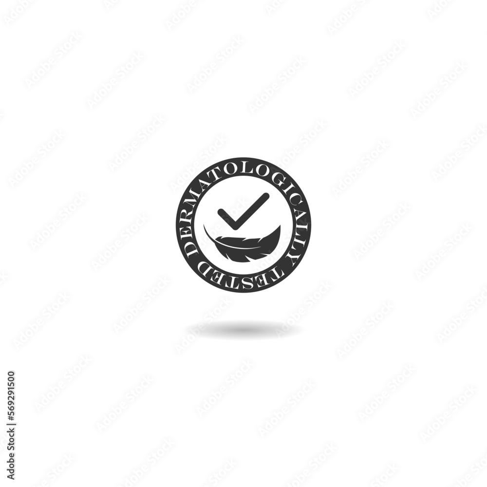 Dermatologically tested logo icon with shadow Dermatologically tested logo icon with shadow
